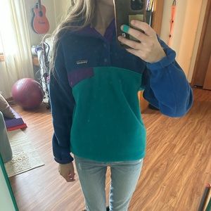 Patagonia color block fleece pullover